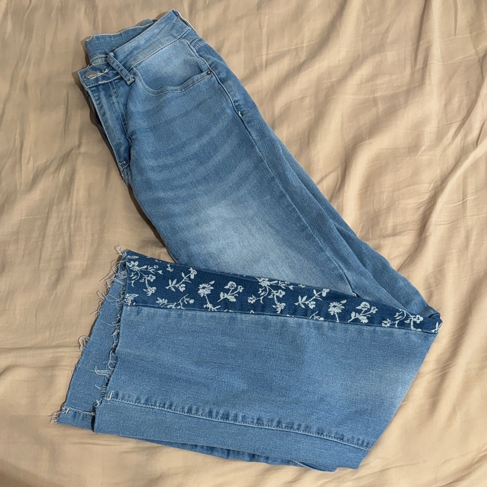 Shein Blue Patterned Jeans